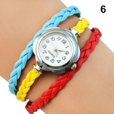 Norate Jam Tangan Wanita - 3 Layers Braided Bracelet Wrist Watch Multi-Color