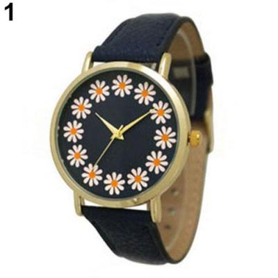 Norate Jam Tangan Wanita - Chrysanthemum Round Dial Black
