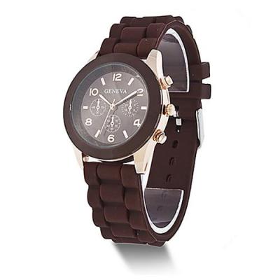 Norate Men Geneva Silicone Quartz Analog Wrist Watch Brown