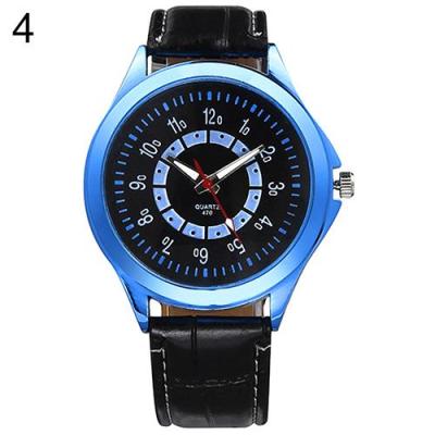 Norate Men's Business Faux Leather Band Analog Quartz Wrist Watch Dark Blue