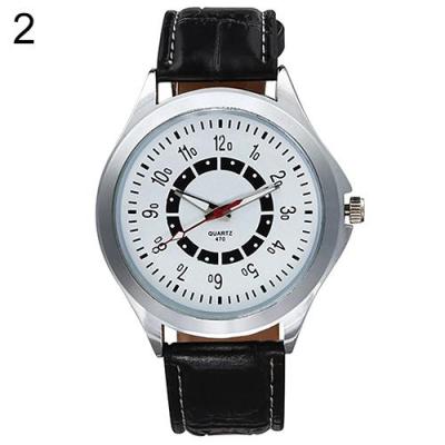 Norate Men's Business Faux Leather Band Analog Quartz Wrist Watch Silver
