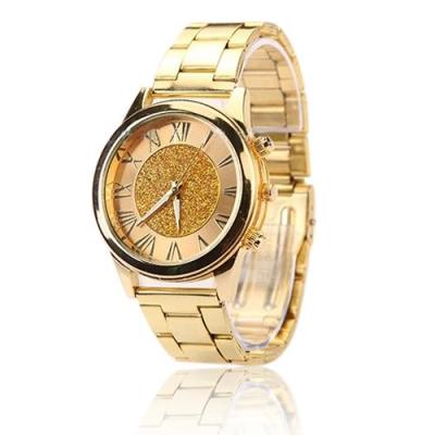 Norate Men's Golden Roman Numeral Stainless Steel Quartz Analog Wrist Watch Golden