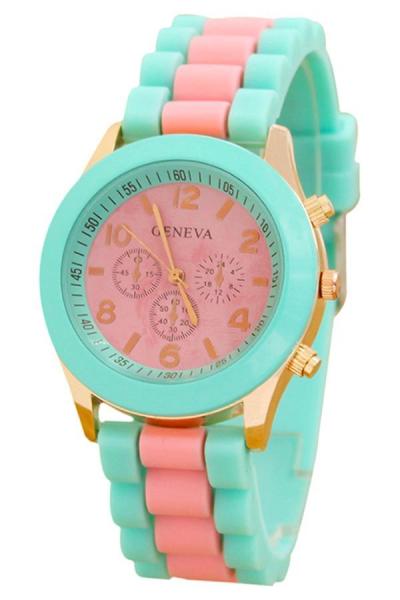 Norate Mint Green Silicone Quartz Watch Pink