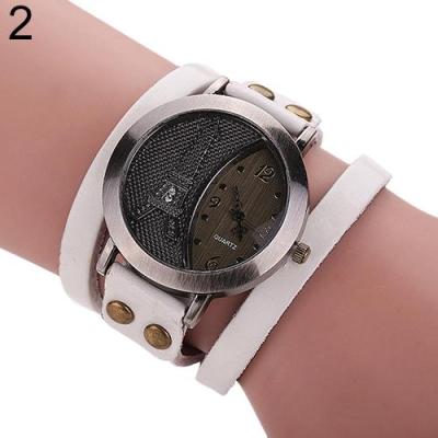 Norate Unisex Punk Style Eiffel Tower Dial Bracelet Wrist Watch White