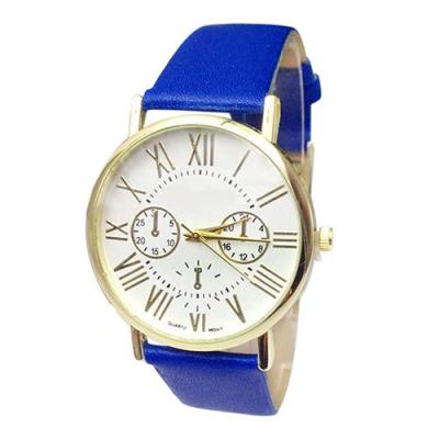Norate Unisex Roman Numerals Faux Leather Band Wrist Watch Blue