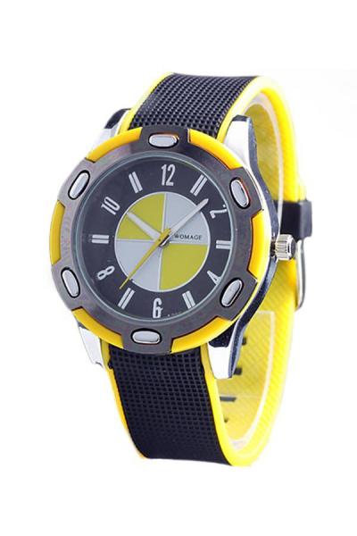 Norate Unisex Rubber Sports Quartz Wrist Watches Yellow