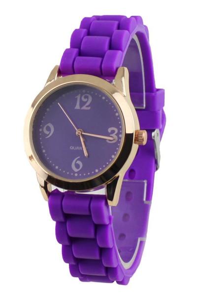 Norate Unisex Silicone Jelly Gel Wrist Watch Purple
