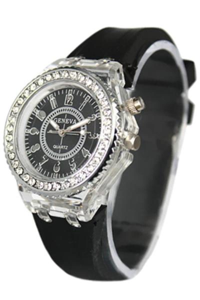 Norate Unisex Silicone Luminous Light Wrist Watch Black
