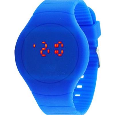 Norate Unisex Ultra-thin Sport Touch LED Digital Round Dial Bracelet Wrist Watch Sapphire Blue