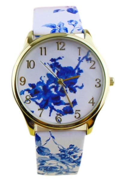 Norate Women's Analog Flowers Pattern Quartz Wrist Watches Blue