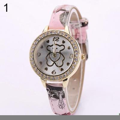 Norate Women's Cute Bear Dial Wrist Watch Light Pink