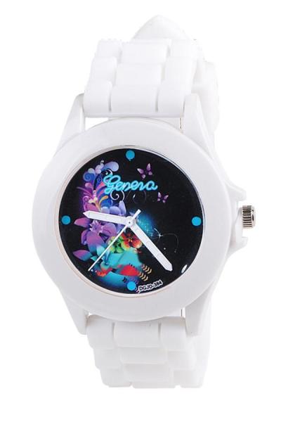 Norate Women's White Silicone Strap Watch
