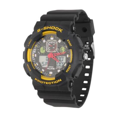 OBN ALIKE AK1055 Rubber Strap Digital Watch Quartz Analog Watch Wristwatch-Yellow