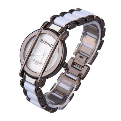 OBN BARIHO T501 Women Lady Bracelet Stainless Steel Analog Quartz Wrist Watch-Silver