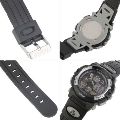 OBN Fashion Boy's/Men's Waterproof Dual Time Display LED Sports Wrist Watch-White