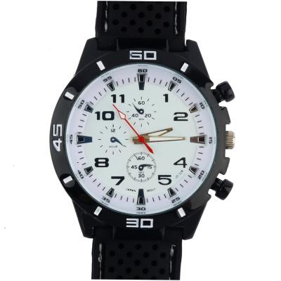 OBN Fashion Design Male Wristwatch Fashion Stainless Steel Sports Quartz Watches-White