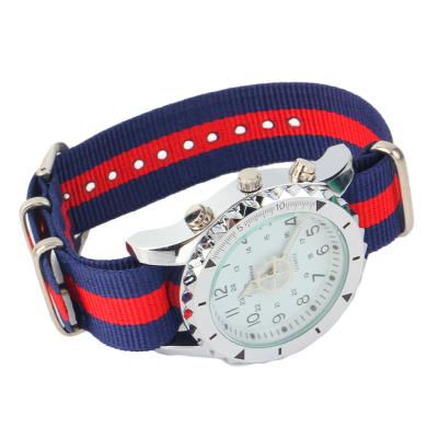 OBN Jubaoli 442 red blue cloth with silver shell flour watch-Multi Colour