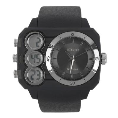 OBN Men LED Light Chrono Digital Analog Dual Display Wrist Watch Waterproof-Black