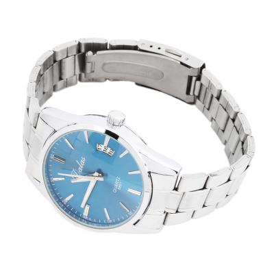 OBN Men's Women Stainless Steel Date Calendar Quartz Business Wrist Watch Gift-Blue