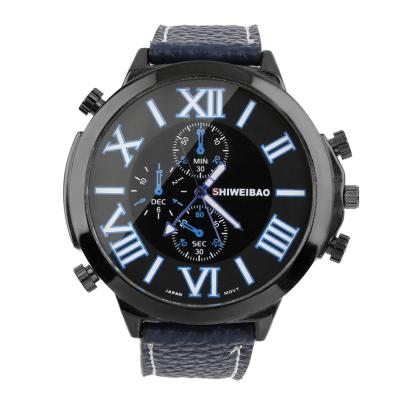 OBN SWEIBAO A3168 Round quartz watch-Blue