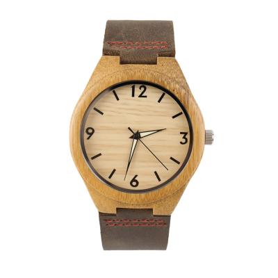 OBN Vintage wooden dial watch quartz watches Men Women Couple Watch Brown Band-Brown