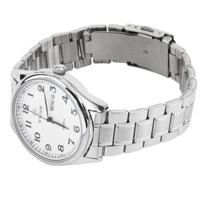 OBN WWOOR Luxury Men Women Lover Couple Stainless Steel Quartz Wrist Watches-Silver