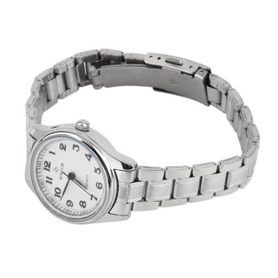 OBN WWOOR Luxury Men Women Lover Couple Stainless Steel Quartz Wrist Watches-White