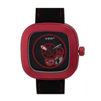 ODM DM043-01 - Jam Tangan Pria - Merah - Leather  