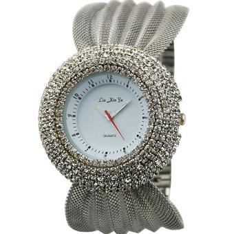 OEM 0170 Womens Silver Stainless Steel Strap Analog Watch (White)  