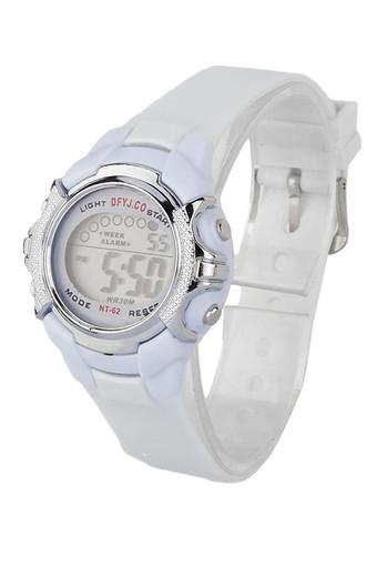 OEM Fashion Children Digital LED Quartz Alarm Date Sports Wrist Watch White Jam Tangan  