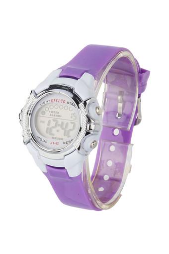 OEM Fashion Children Digital LED Quartz Alarm Date Sports Wrist Watch Purple Jam Tangan  