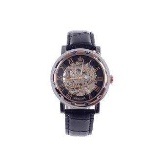 ORKINA KC023 Double-Sided Hollow Automatic Mechanical Men's Wrist Watch(Black + Silver + Coppery)  