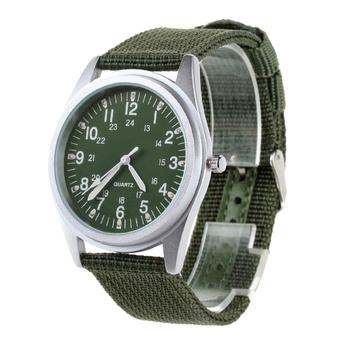 ORKINA P104 Men's Military Style Fashionable Watches w/ Luminous Pointer -Army Green+Silver (Intl)  