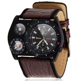OULM Mens Luxury Sports Compass Thermometer Military Army Quartz Wrist Watch Brown New SPK-3011 (Intl)  