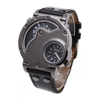 OULM Russian Army Military Leather Strap Quartz Movement Watch Men  