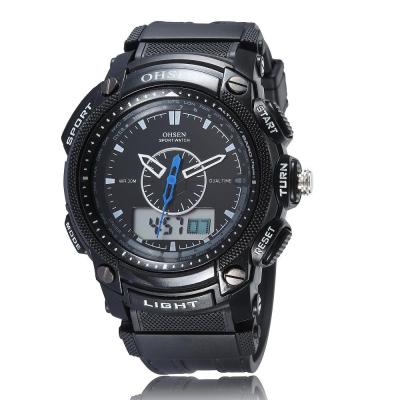 Ohsen Waterproof Quartz Digital Sport Watch - AD1209-1 - Black