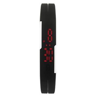 Okdeals Rubber Red LED Waterproof Sport Bracelet Digital Wristwatch Black (Intl)  