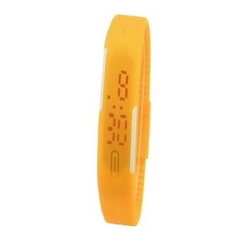 Okdeals Rubber Red LED Waterproof Sport Bracelet Digital Wristwatch Yellow (Intl)  