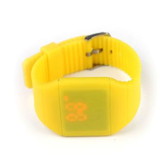 Okdeals Touch Screen LED Digital Wristwatch With Gum Silicone Yellow (Intl)  