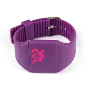 Okdeals Touch Screen LED Digital Wristwatch With Gum Silicone Purple (Intl)  