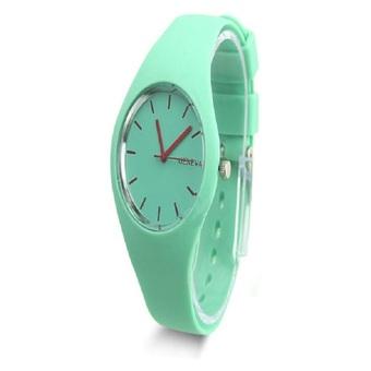 Okdeals Womens Silicone Band Dial Quartz Analog Wrist Watch Mint Green  