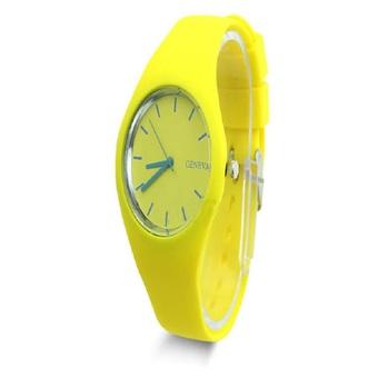 Okdeals Womens Silicone Band Dial Quartz Analog Wrist Watch Yellow  