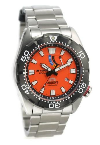 Orient Jam Tangan Pria Silver Orange Stainless Steel SEL0A003M M-Force