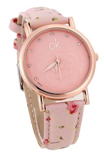 Ormano Fashion - Jam Tangan Wanita - Pink - Faux Leather - Simple Rose Watch  