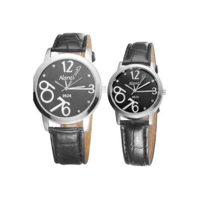 Ormano - Jam Tangan Couple - Hitam - Faux Leather - NC Number Watch