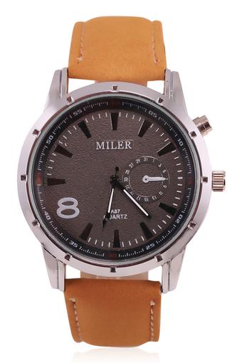 Ormano - Jam Tangan Pria - Coklat Muda - Strap Leather - MI-A87 Casual Maskulin Geneva Watch  