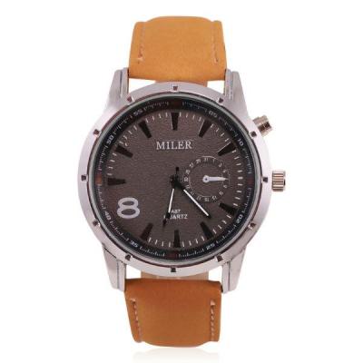 Ormano - Jam Tangan Pria - Coklat Muda - Strap Leather - MI-A87 Casual Maskulin Watch