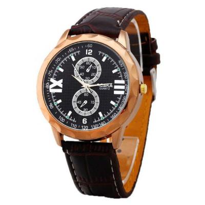 Ormano - Jam Tangan Pria - Coklat Putih - Leather Strap - R-Two Dial Leather Watch