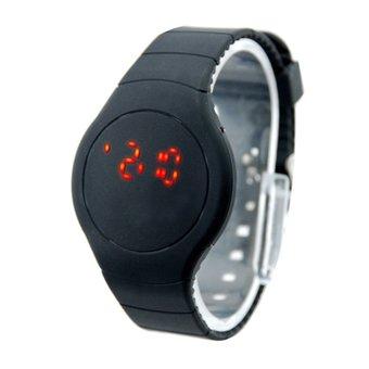 Ormano - Jam Tangan Unisex - Hitam - Strap Rubber - Circle Thin LED Watch  