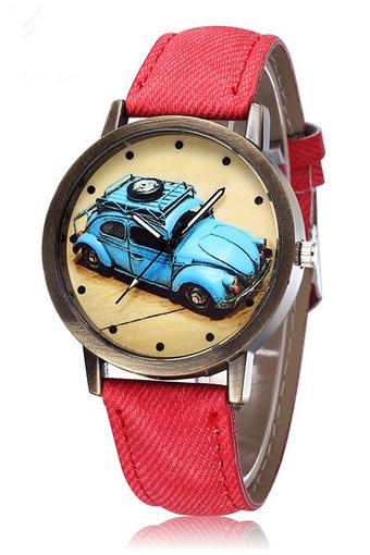 Ormano - Jam Tangan Unisex - Merah - Denim - Super Car Watch  